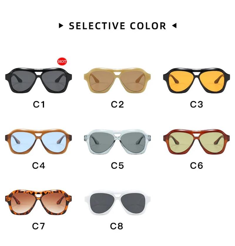 Retro Women Double Beam Sunglasses Brand Designer Glasses New Ins Fashion Gradient Eyewear Men Eyeglasses UV400 Goggles