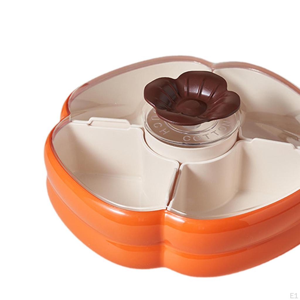 Dělený servírovací tác Organizér na sušené ovoce Talíř s víkem Miska na bonbony Kulatý talíř na svačinu