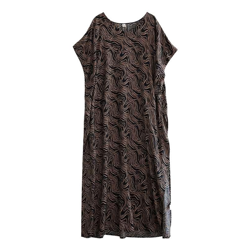 Summer Women's Plus Size Dress Casual Retro Bohemian Cotton and Linen Foreign Trade Beach Dress Women