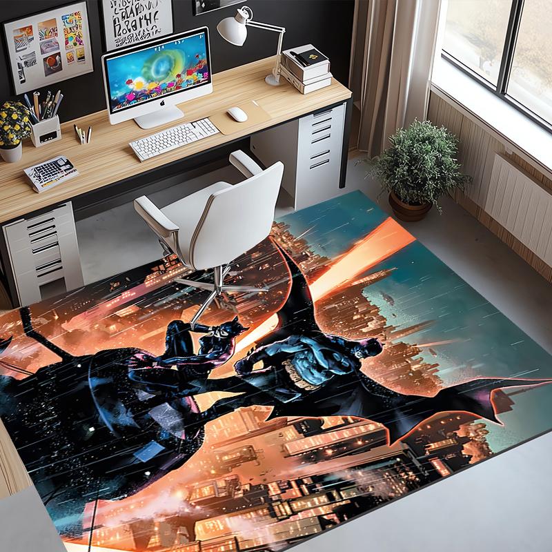 Batman Pattern Rug, Indoor/Outdoor Mat, for Picnic, Gameroom, Bedroom, Office, Living Room, Home Decor Carpet, Birthday Gift