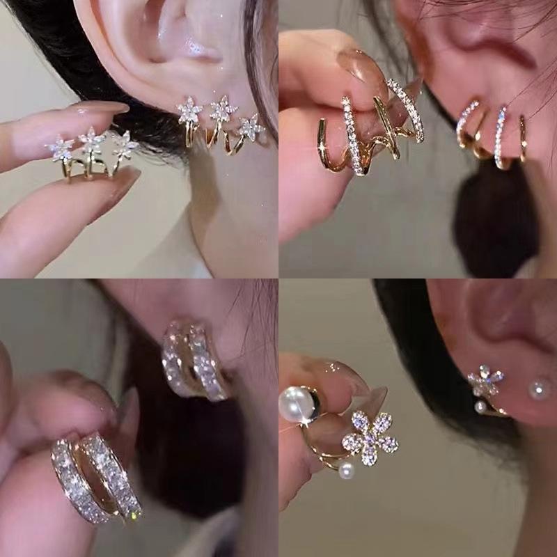 Trendy Korean Rhinestone Minimalist Earrings - New Women's Fashion & TikTok Style