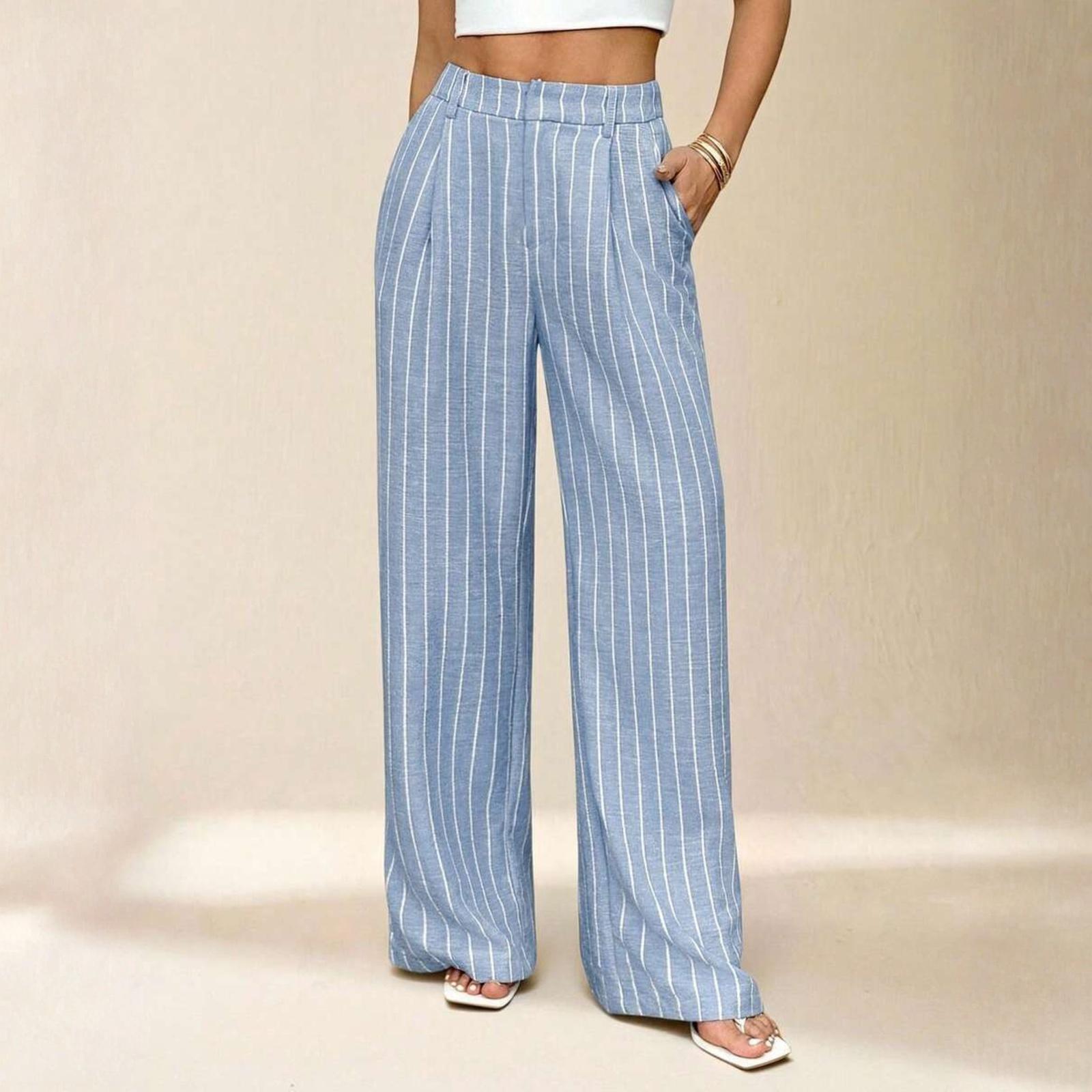 

Women Casual Low Waist Straight Leg Trousers Lightweight Draped Fabric Office Workwear Pants Suitable for Daily and Commuting Wear XL