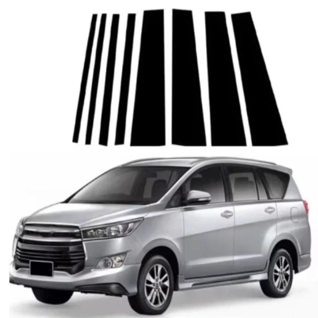 For Toyota Innova AN140 2009-2012 window decoration side door frame bright black center pillar sticker