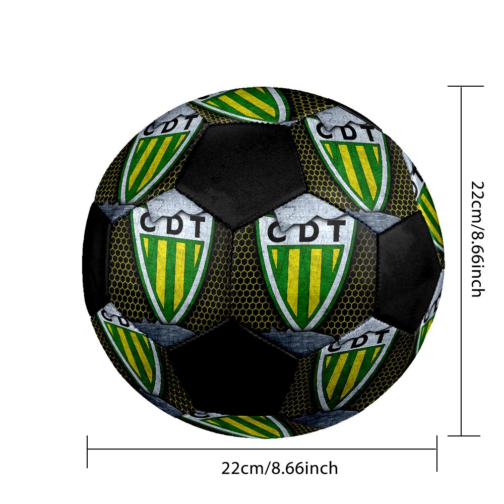 SIZE 5 CD Tondela Soccer Ball Colorful All Ages Machine Stitched PVC Competition Ready Durable High-Bounce