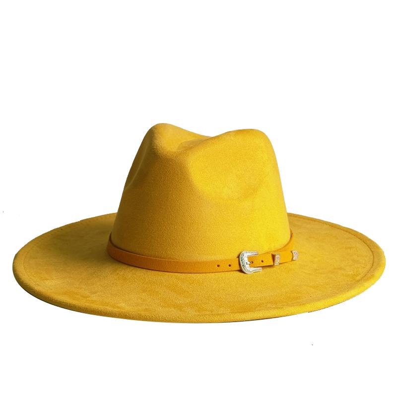 Classic Camel Suede Hat Wide Brim  New Fedora Hat Men Women Autumn Winter Felt Hats Classic Church Fedoras Chapeau Sombrer