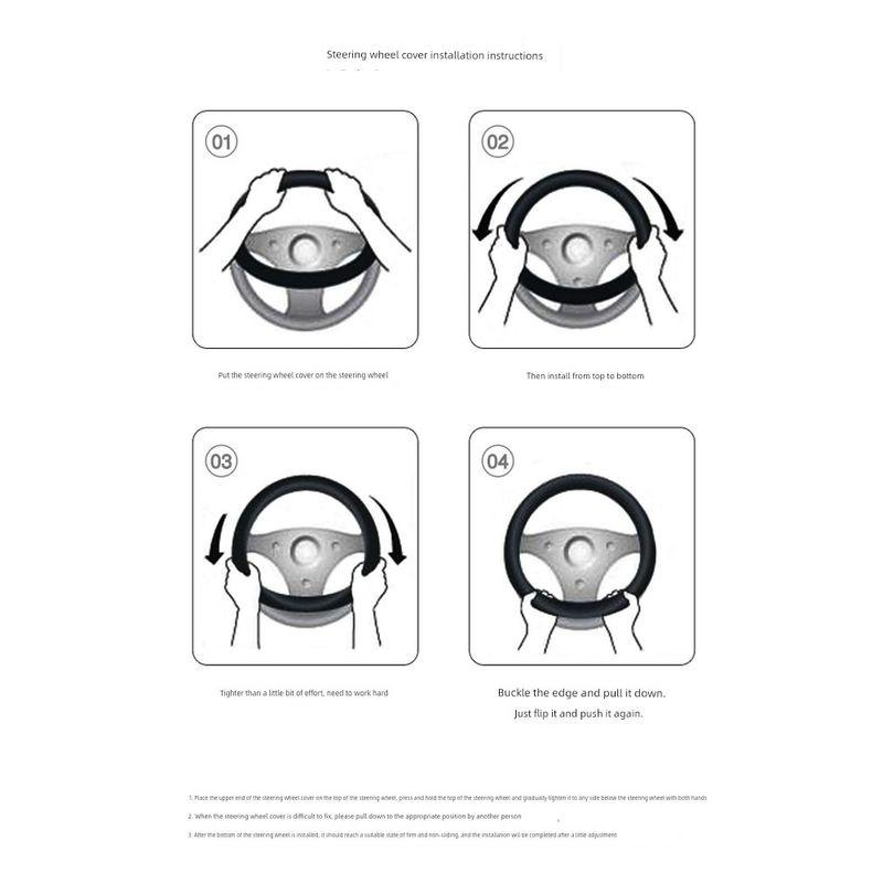 Wheel Cover Non-Slip Sweat-Absorbent Ultra-Thin Men's Steering Wheel D-Type Handle Cover Breathable Four Seasons Universal Genuine Leather Women's