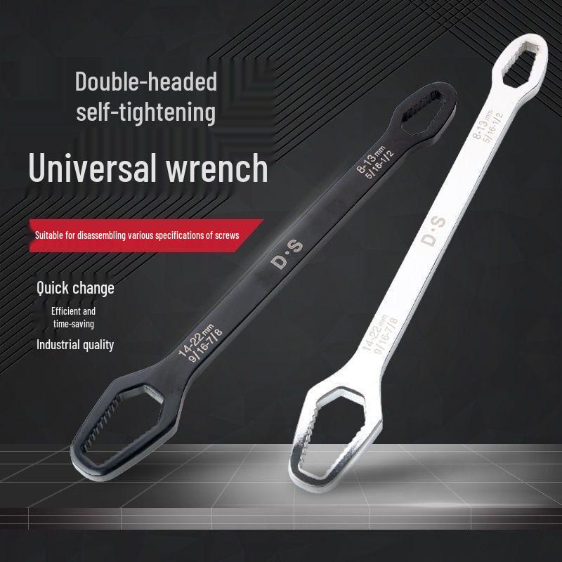 Universal Adjustable Double-Ended Wrench Set, 8-22mm