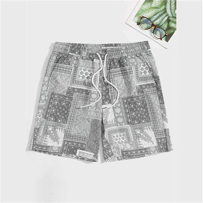Pantaloncini da Spiaggia Estivi da Uomo Leggeri Traspiranti Stampati in 3D Costumi da Bagno Casual Estivi per Attività all'Aperto