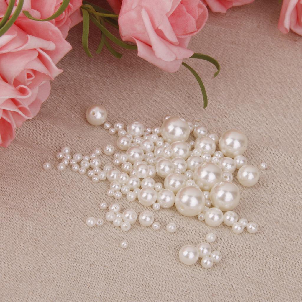 Pearl Beads 300pcs Resin Round Loose Faux Spacer Decorative