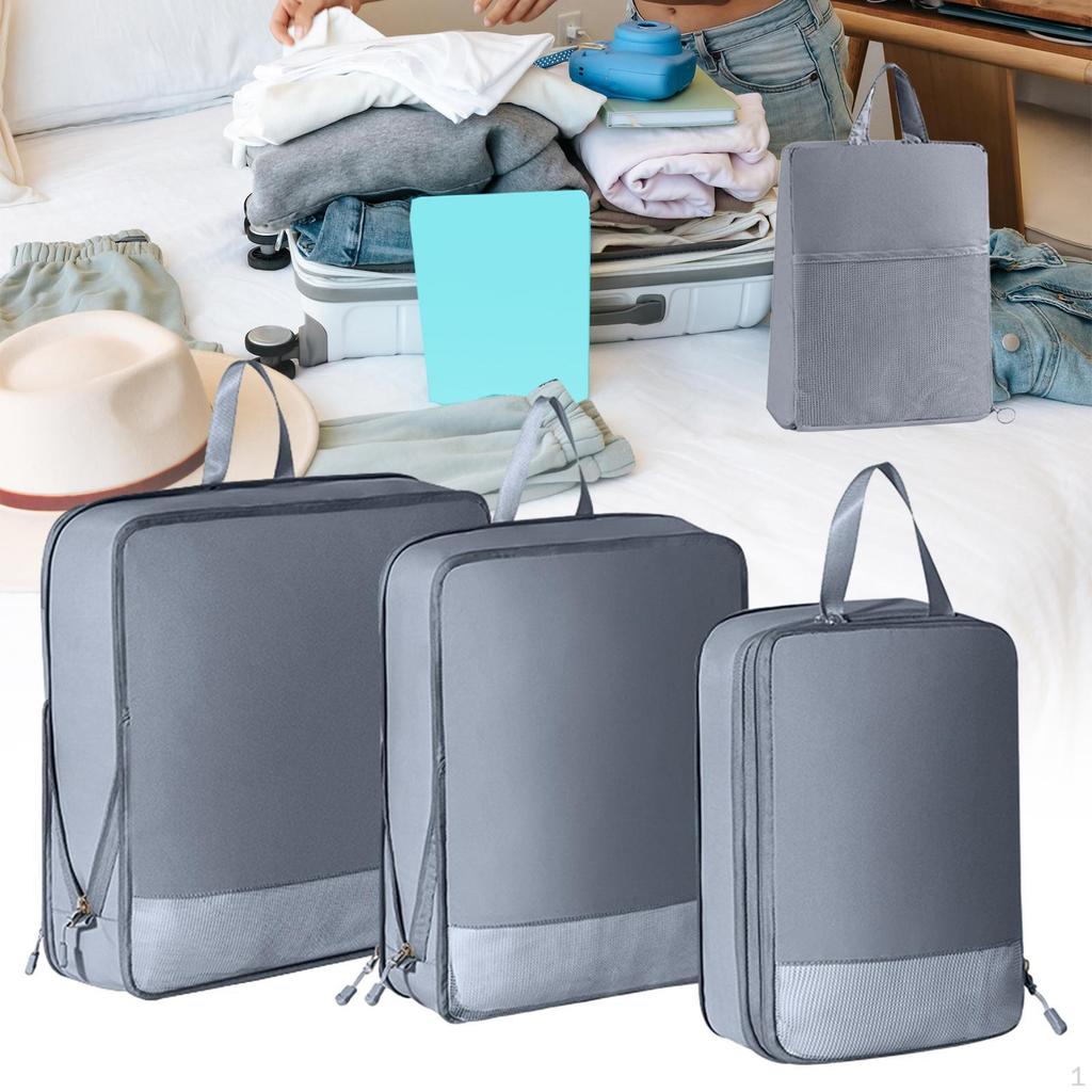 4 Piece Compression Packing Cube Set for Travel, Clothing, Packing, Organizer, Water Resistance And