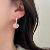 Exquisite Pink Heart Peach Ear Studs: Fashionable, Cute, Light Luxury Earrings for Women