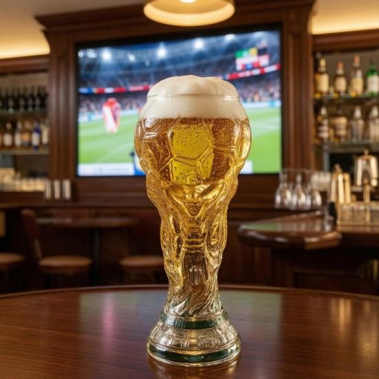 2 Pièces Verre à Bière Troisième de Football, Verre de Célébration de Football pour le Jour de Match, Capacité 500ml Vaisselle de Fête de Football pour Fêtes BBQ Bar Maison