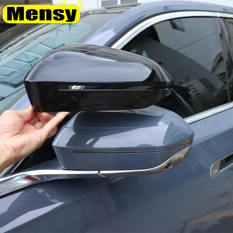 Bright Black Side Mirror Cover Caps for BMW 5 7 I5 I7 Series G60 G61 G68 G70 M5 G90 2024 2025 Car accessories Left Hand Drive