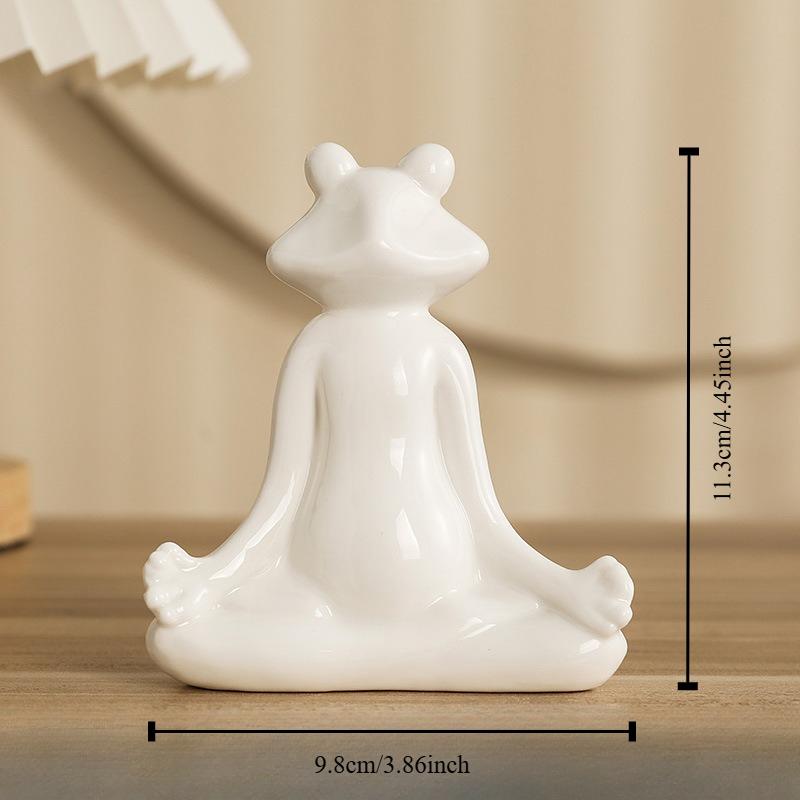 Home Decor Frog Abstract Art Ceramic Yoga Poses Figurine Porcelain Lady Figure Statue Studio Decor Ornament Indoor Decoration