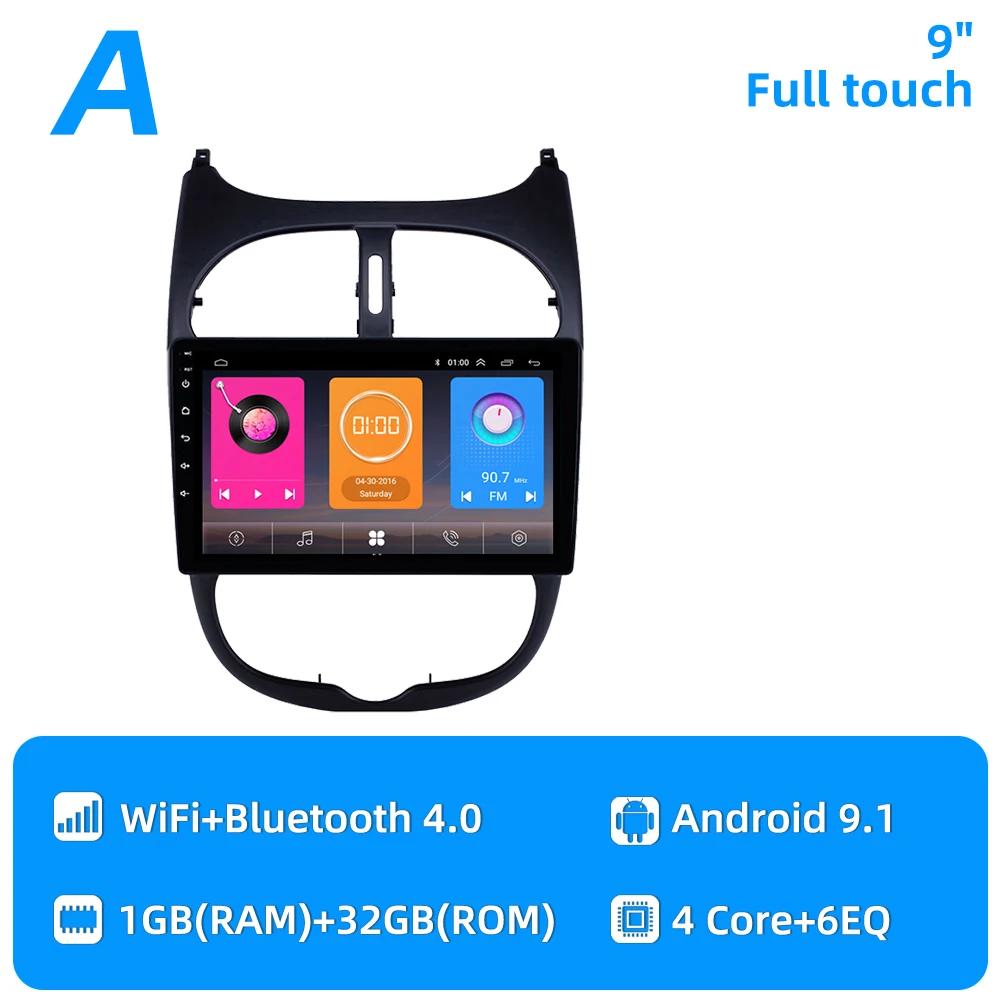 2 Din Android Car Radio for Peugeot 206 2001-2016 Car  Stereo Screen Multimedia Audio Player GPS Navigation Head Unit Autoradio