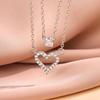 New Fashion Double Layer Love-shaped 925 Sterling Silver Personality Crystal Necklaces XL131