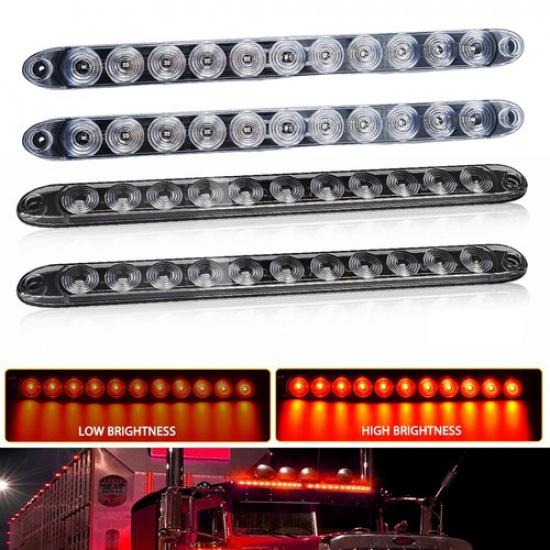 2/4X 15INCH Red Truck Trailer Light Bar Stop 11LED Tail Turn Brake Lights Strip
