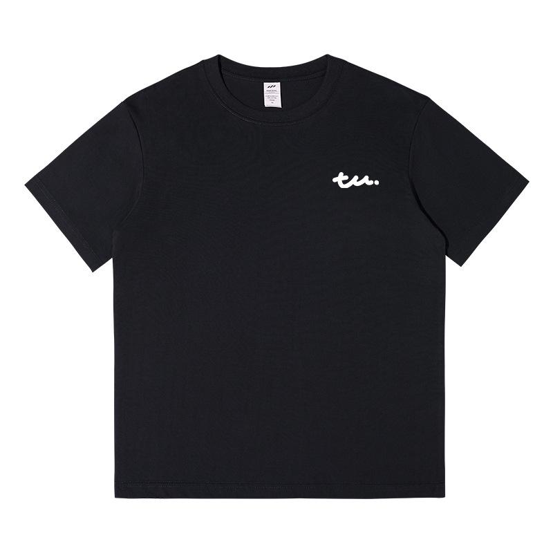 Japanese Minimalist Women's TU Print Cotton T-Shirt - Loose Short Sleeve, Round Neck, Trendy and Versatile Summer Top