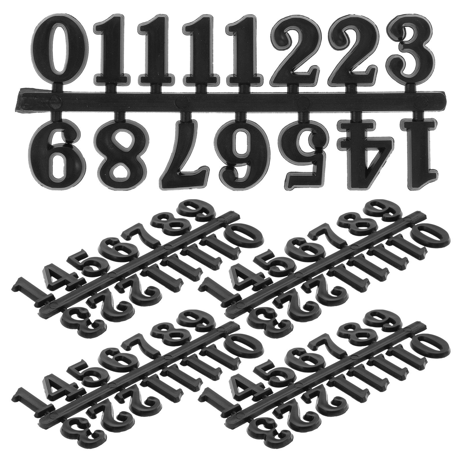 5Pcs Arabic Numerals Handmade Repair Tools Clock Numerals Accessories Arabic Number Quartz Clock Parts 12.80X5.20X0.30CM