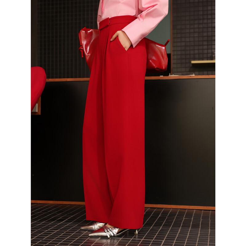 JUZUI Women's 2024 Autumn Straight-Leg Wide-Leg Commuter Pants