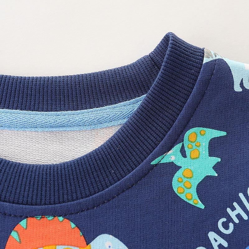 Autumn Children's Cartoon Terry Sweatshirt - European & American Style, Long-Sleeved for Boys