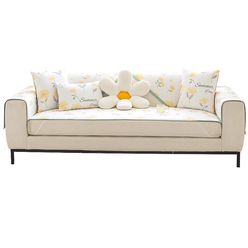 Ice Rattan Mat Sofa Cushion Summer Non-Slip Cool Seat Cushion Cute Cream Wind Summer Sofa Cover Cloth Towel