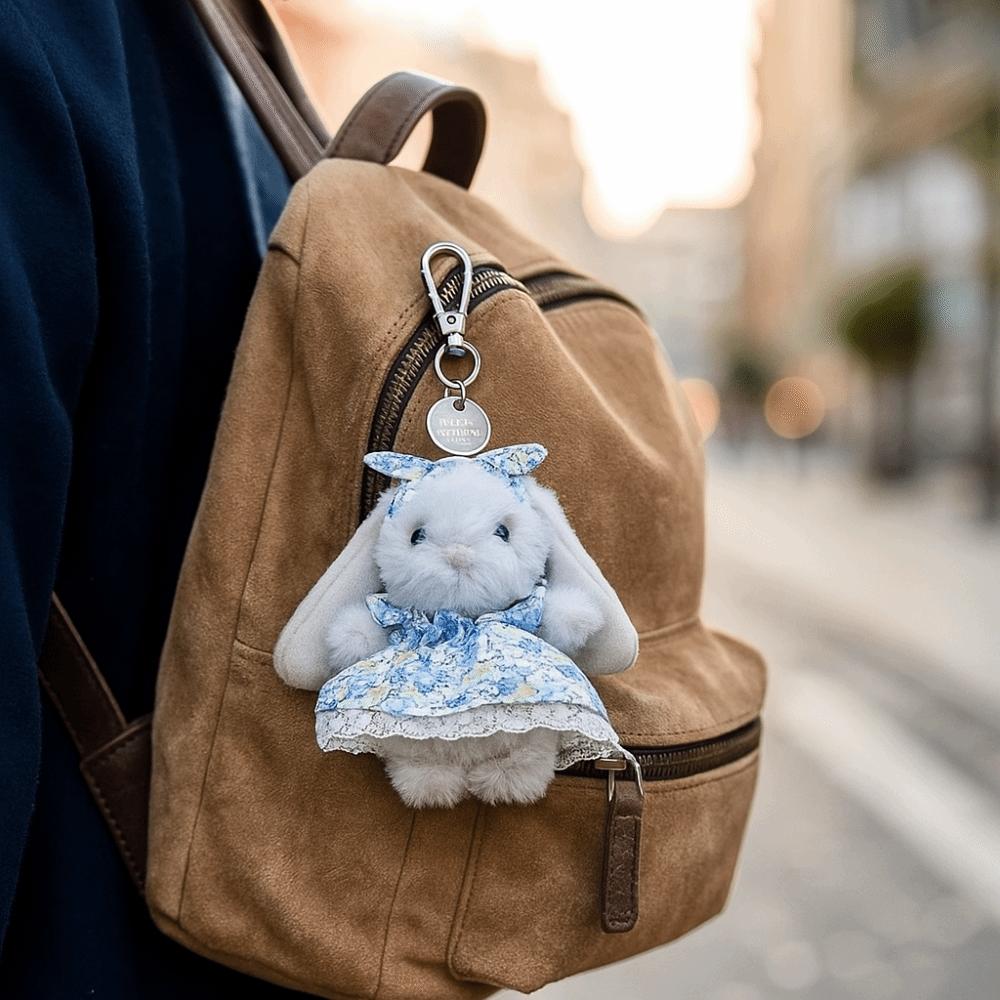 Cartoon Rabbit Plush Pendant Kawaii Rabbit Keychain Creative Doll Keychain Bag Charm