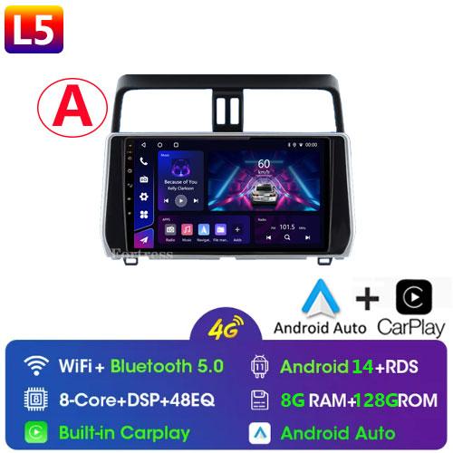 For Toyota Land Cruiser Prado 150 2018 2019 - 2022 Carplay 360 Camera Auto Android 13Car Radio Multimedia Player GPS Stereo Wifi