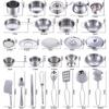 25pcs Educational Food Cooking Kitchen Toys Stainless Steel Mini Kitchen Utensils Toys   Kids Gifts