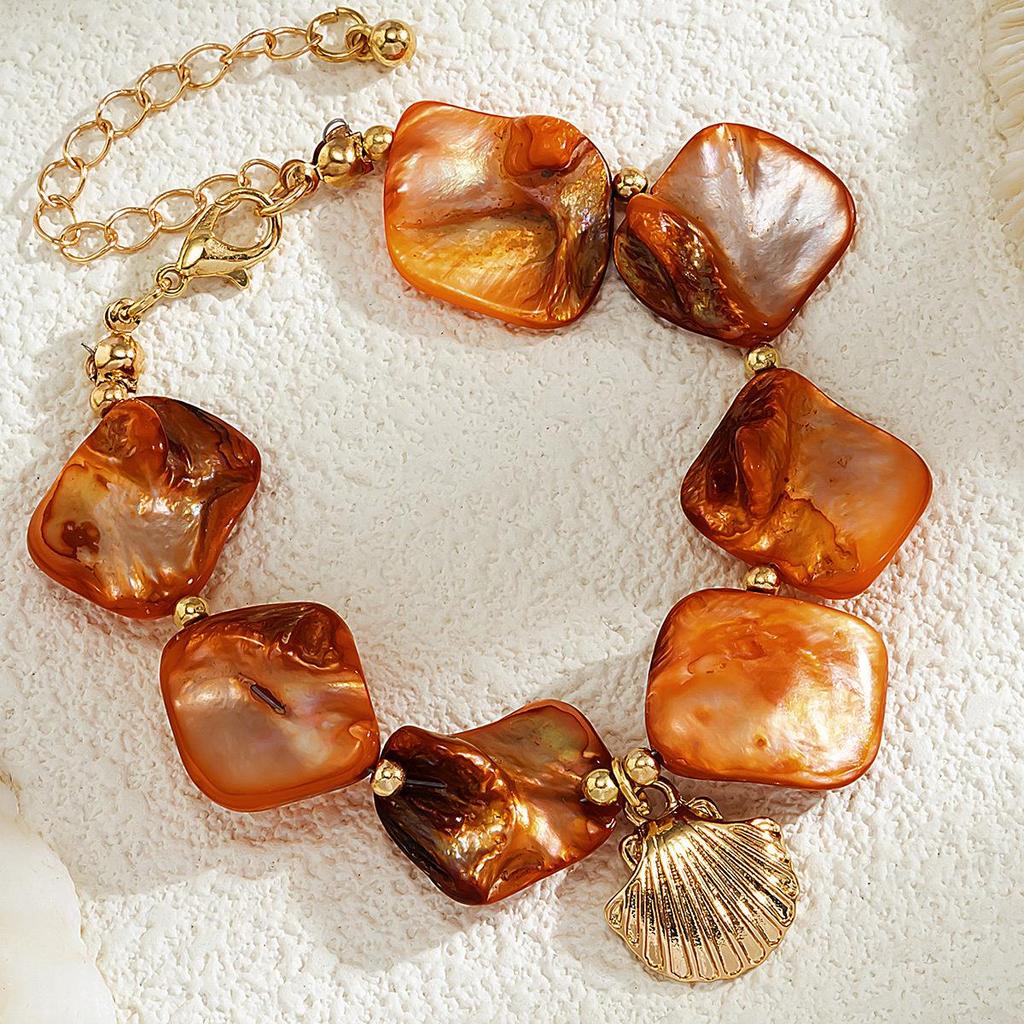 2026 European Cross-Border Starfish & Shell Alloy Necklace - Retro Summer Mermaid Design
