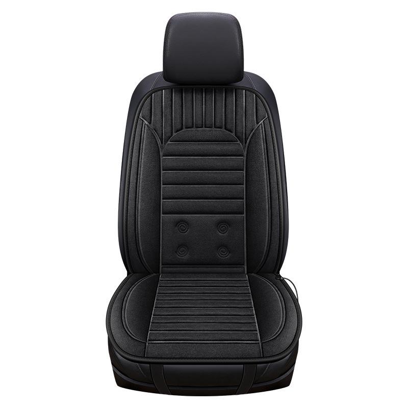 Car Heated Seat Cover with Backrest, 12V/24V for Sedans, Trucks, and Minivans.