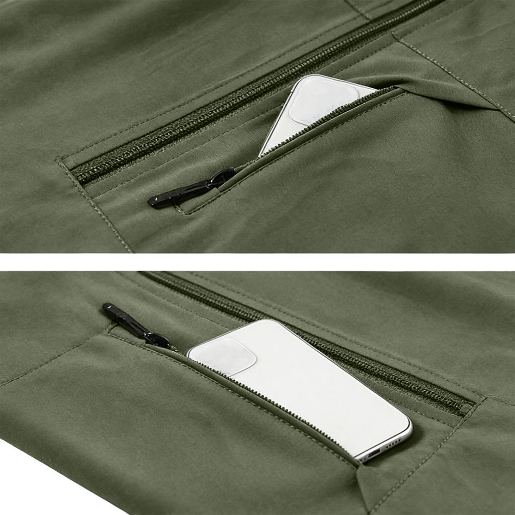 Gilet Leggero Senza Maniche da Uomo Multi Tasche Giacca Utility da Esterno per Pesca Escursionismo Collo Alto Chiusura Lampo Frontale