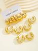 Fashion Classic Twist C Shape Earring Set For Women Tear Drop Design Gold Color Earrings Daily Workplace And Party Outfits Gifts