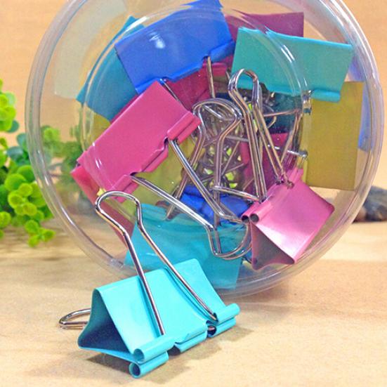 1 Bakje Diverse Kleuren Metalen Papierklemmen Kantoor Document Bestand Ticket Binder Clips