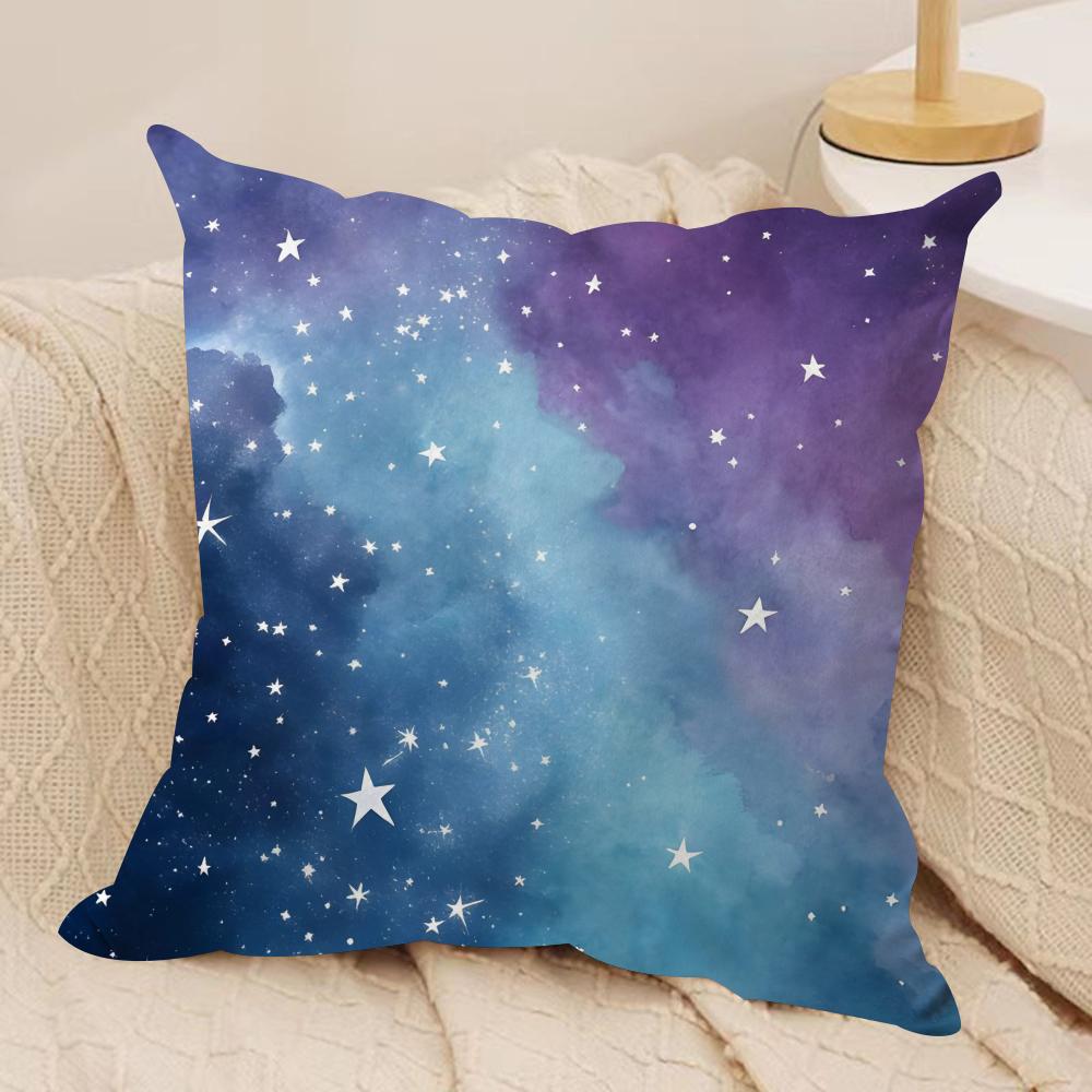 Starry Sky Cushion Cover Soft Plush Fabric DoubleSided Printed Cushion Covers for All Seasons Modern HomeDecor Gift