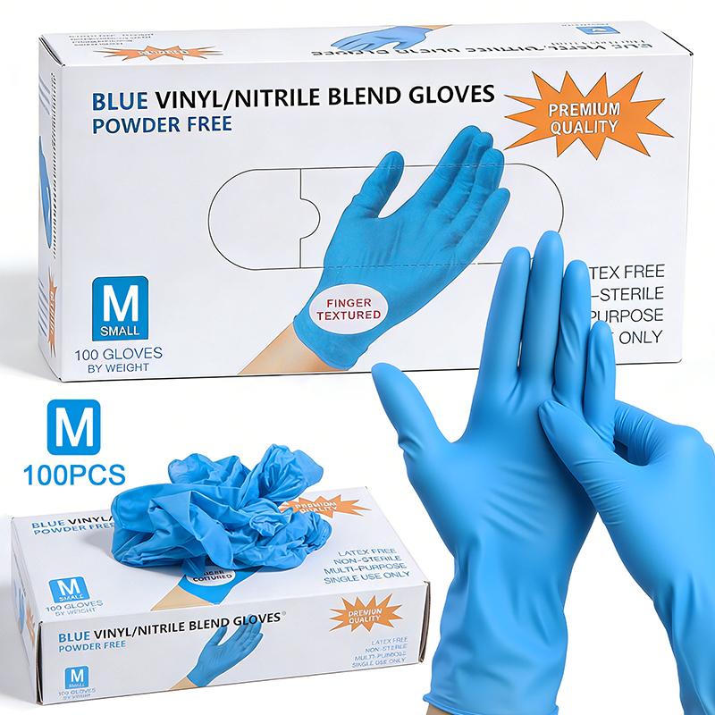 100Pcs Disposable Nitrile Gloves Food Contact Thick Durable Suitable Strong Elasticity Gloves For Kitchen Garden Tattoo Beauty
