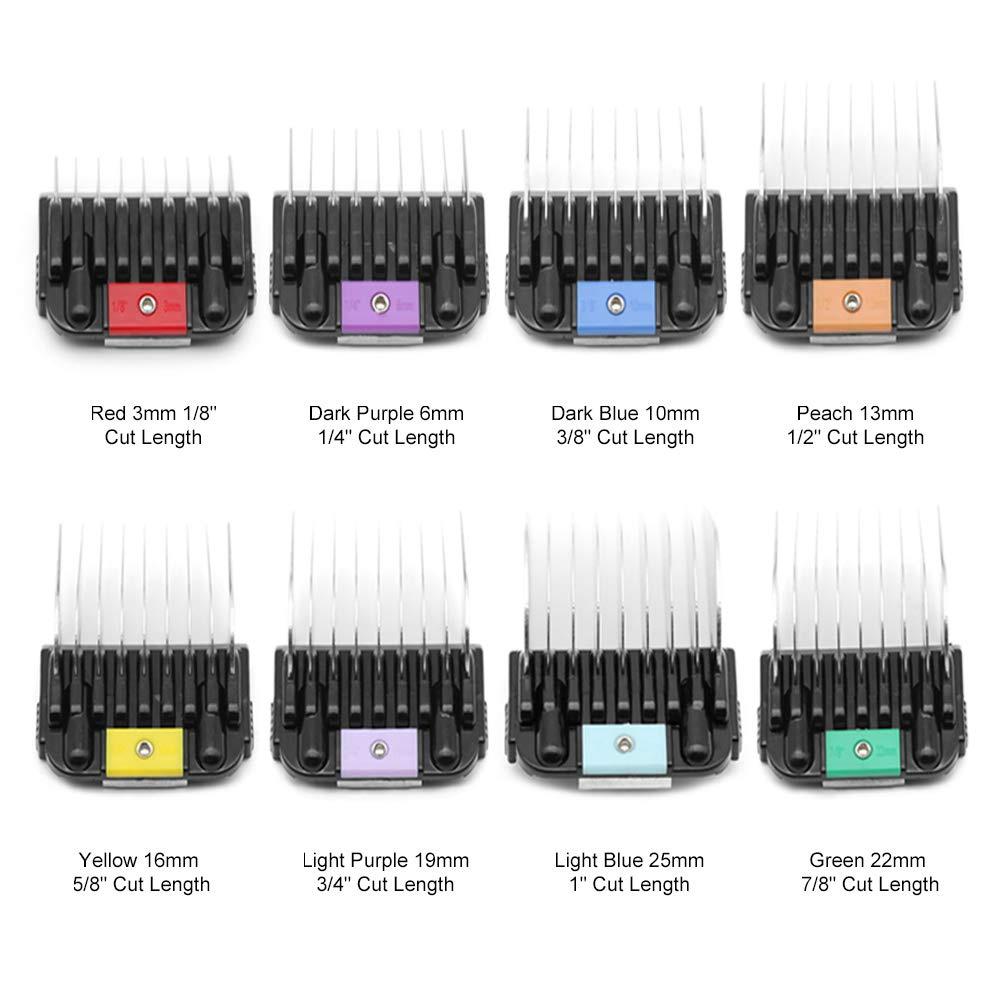 8 Piece Stainless Steel Pet Grooming Comb Attachment Set Suitable for A5 Type Knives Adapters Animal Limit Comb for Grooming