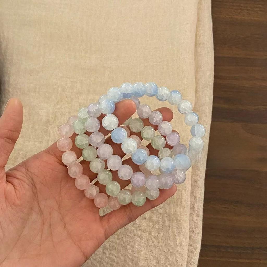 Glass Beaded Bracelet With Gradient Colors For Women Summer Fashion Gift For Friends