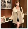 Rich Girl High-End Tie Waist Mid-Length Trench Coat for Women
