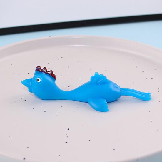 5Pcs/Set Chicken Launcher Toy High Elastic Stretch Sticky Soft TPR Stress Relief Safe Turkey Launcher Finger Toy Kids Gift