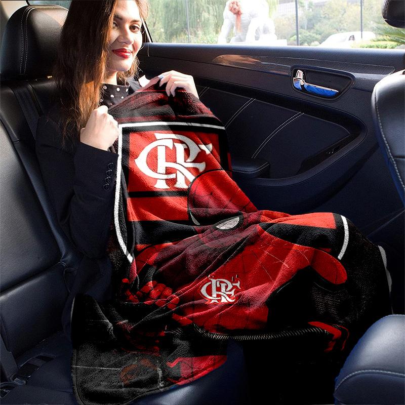1pc Spiderman Meets Flamengo Spirit Flannel Blanket Soft Warm Throw Blanket for Bedroom Living Room Bed Travel Camping Picnic Gift. MT71501197