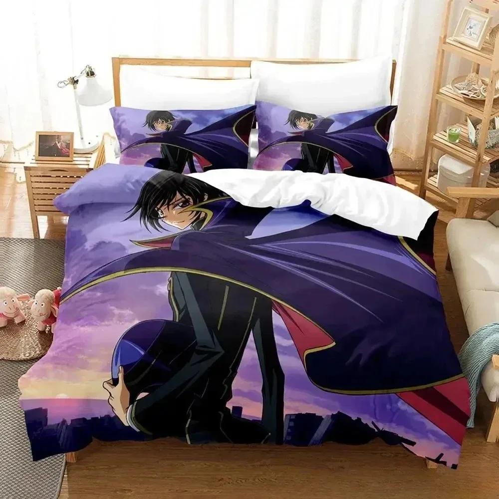 Home Living CODE GEASS 3D NEW Duvet Cover Pillowcase Bedding Set Adult Boy Girl Bedroom Decoration Children Single Double Large