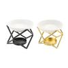 Ceramics Bowl and Metal Tealight Holder Rack Wax Melt Aromatherapies Burners for Living Space and Bedroom Desk Ornament