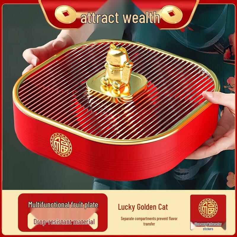 Chinese Style Lucky Cat Snack Tray