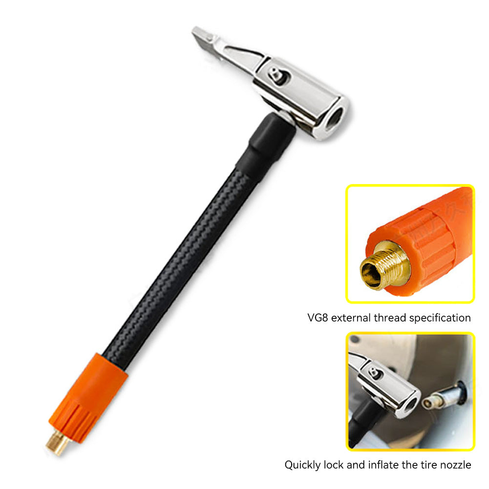 1 Stück M6-Verriegelungs-Luftfutter mit Luftschlauch, Standard-Reifenventil-Feingewinde, Aufblasschlauchadapter, Autoreparaturwerkzeug