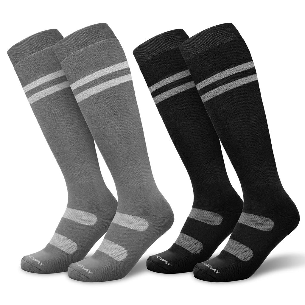 Findway Thick Ski Socks for Men and Black and Snowboard Socks for Outdoor and Warm Winter Unisex (2-Pair Set) Women, Gray, Use, Warm, Antibacterial,