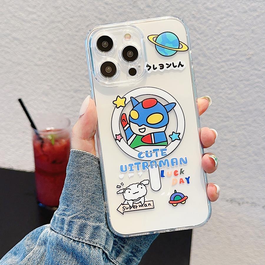 Cute Cartoon Magsafe Wirless ładowanie miękkie etui na telefon TPU dla iPhone 14 Plus 13 12 11 Pro Max Anti-Knock, odporna na wstrząsy tylna okładka
