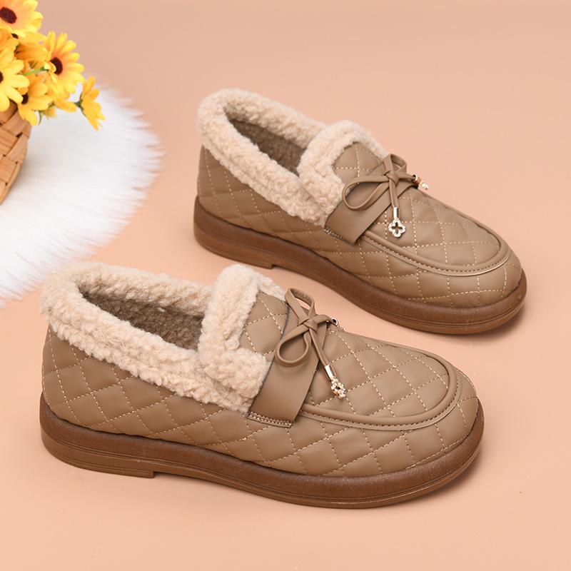 Mode Winter Damen Neue Wasserdichte Leder Lässige Plüsch Verdickte Warme Kurze Stiefel für Mütter, Bequeme und Kältebeständige Oma-Schuhe