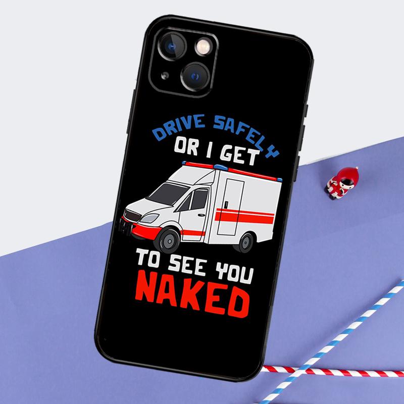 Ambulance Car Phone Case For iPhone 16 Pro Max 12 13 Mini 11 14 15 Pro Max XR 15 16 Plus 16e Back Cover