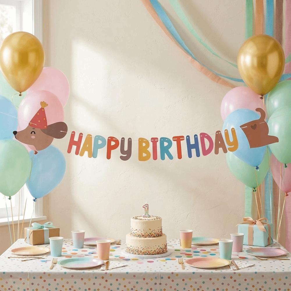 Paper Banner Birthday Banner Pull Flag Pet Party Decoration New Photo Prop Decoration